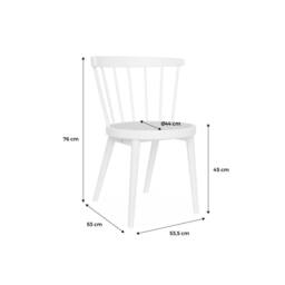 sweeek Set Of 4 Wooden & Caned Chairs in Light Brown - thumbnail 5