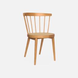 sweeek Set Of 4 Wooden & Caned Chairs in Light Brown - thumbnail 2