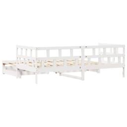 Berkfield Home Daybed with Trundle & Drawers Frame White 90x190 cm Single - thumbnail 7