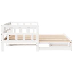Berkfield Home Daybed with Trundle & Drawers Frame White 90x190 cm Single - thumbnail 6