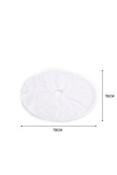 Living and Home 78cm White Christmas Tree Skirt Long Fur Xmas Tree Base Cover for Christmas Home, Party - thumbnail 5