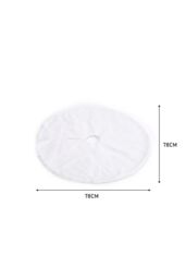 Living and Home 78cm White Christmas Tree Skirt Long Fur Xmas Tree Base Cover for Christmas Home, Party - thumbnail 6
