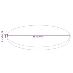 Berkfield Home Round Table Top Dark Brown √ò90x1.5 cm Treated Solid Wood Oak - Size: 90x1.5 cm - thumbnail 4