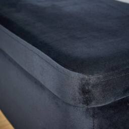 Home Source Storage Ottoman Seat Boucle Velvet Metal Legs Compact Bedroom Storage in Black - thumbnail 7