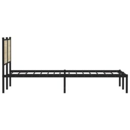 Berkfield Home Metal Bed Frame without Mattress Sonoma Oak 140x200 cm in Brown - thumbnail 6