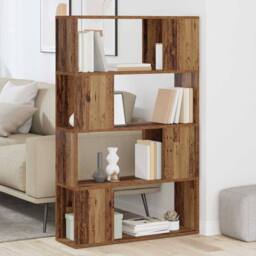 Berkfield Home Stunning Bookshelf Old wood Engineered wood 80 x 24 x 124 cm Shelving in Brown - thumbnail 4
