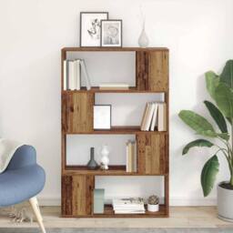 Berkfield Home Stunning Bookshelf Old wood Engineered wood 80 x 24 x 124 cm Shelving in Brown - thumbnail 2