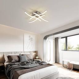 COMELY 24W Elegant Curved Ceiling Lights, Neutral White Light 4000K, Silver - thumbnail 2