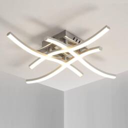 COMELY 24W Elegant Curved Ceiling Lights, Neutral White Light 4000K, Silver - thumbnail 1