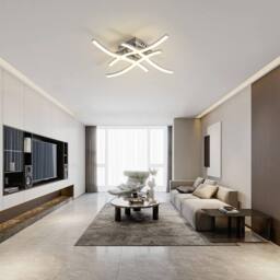 COMELY 24W Elegant Curved Ceiling Lights, Neutral White Light 4000K, Silver - thumbnail 5