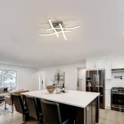 COMELY 24W Elegant Curved Ceiling Lights, Neutral White Light 4000K, Silver - thumbnail 3