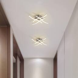 COMELY 24W Elegant Curved Ceiling Lights, Neutral White Light 4000K, Silver - thumbnail 4