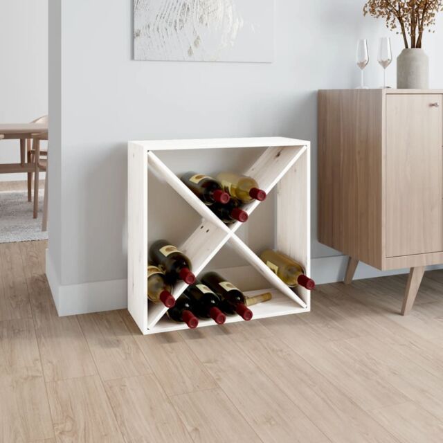 Berkfield Home Wine Cabinet White 62x25x62 cm Solid Wood Pine - Size: 62 x 25 x 62 cm - image 1