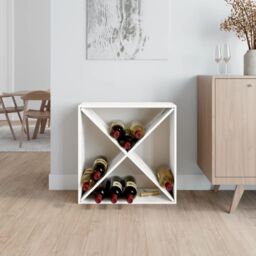 Berkfield Home Wine Cabinet White 62x25x62 cm Solid Wood Pine - Size: 62 x 25 x 62 cm - thumbnail 3