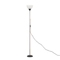 ValueLights Dalby Stem Uplighter Floor Lamp with Frosted Glass Lamp Shade in Copper - thumbnail 5