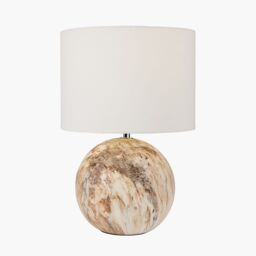 Ruma Set of 2 Viejo Natural Stone Effect Ceramic Table Lamp in Brown - thumbnail 4