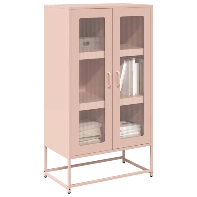 Berkfield Home Highboard Pink 68x39x123 cm Steel - Size: 68 x 39 x 123 cm - image 1