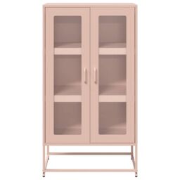 Berkfield Home Highboard Pink 68x39x123 cm Steel - Size: 68 x 39 x 123 cm - thumbnail 5
