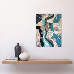 "Artery8 Abstract Aquatic Life Underwater Pattern Painting Wall Art Print - Size: W18"" x H24""" - thumbnail 4