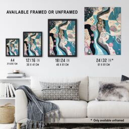 "Artery8 Abstract Aquatic Life Underwater Pattern Painting Wall Art Print - Size: W18"" x H24""" - thumbnail 3