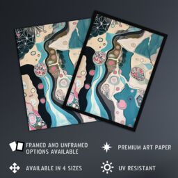 "Artery8 Abstract Aquatic Life Underwater Pattern Painting Wall Art Print - Size: W18"" x H24""" - thumbnail 2
