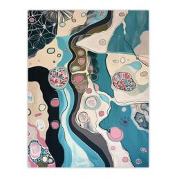 "Artery8 Abstract Aquatic Life Underwater Pattern Painting Wall Art Print - Size: W18"" x H24""" - thumbnail 1