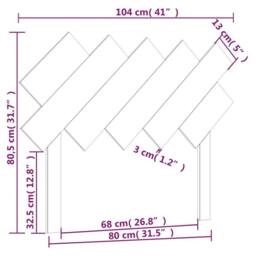 Berkfield Home Beautiful Bed Headboard Honey Brown 104x3x80.5 cm Solid Wood Pine - thumbnail 6