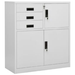 Berkfield Home Office Cabinet Light Grey 90x40x102 cm Steel - Size: 90 x 40 x 102 cm - thumbnail 1