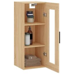 Berkfield Home Wall Mounted Cabinet Sonoma Oak 34.5x34x90 cm in Brown - thumbnail 5