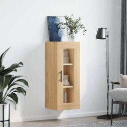 Berkfield Home Wall Mounted Cabinet Sonoma Oak 34.5x34x90 cm in Brown - thumbnail 3