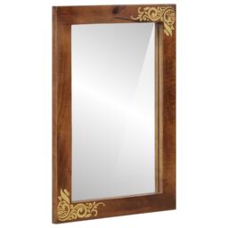 Berkfield Home Bathroom Mirror 50x70x3 cm Solid Wood Mango in Brown - Size: 50 x 70 x 3 cm - thumbnail 1