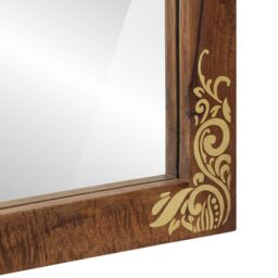 Berkfield Home Bathroom Mirror 50x70x3 cm Solid Wood Mango in Brown - Size: 50 x 70 x 3 cm - thumbnail 6