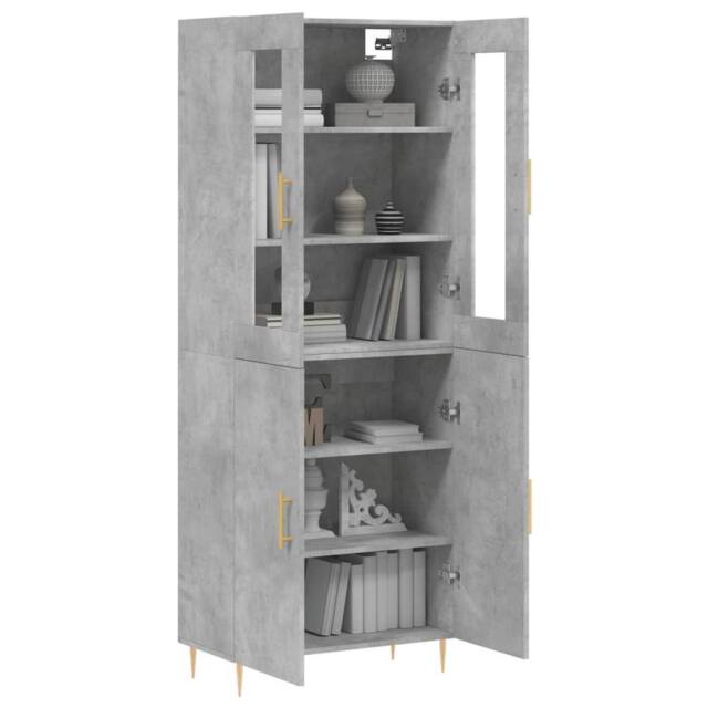 Berkfield Home Highboard Concrete Grey 69.5x34x180 cm Engineered Wood - image 1
