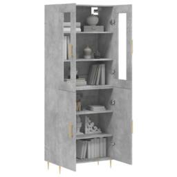 Berkfield Home Highboard Concrete Grey 69.5x34x180 cm Engineered Wood - thumbnail 1
