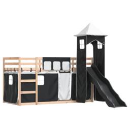Berkfield Home Bunk Bed without Mattress with Slide White & Black 80x200 cm - thumbnail 3