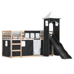 Berkfield Home Bunk Bed without Mattress with Slide White & Black 80x200 cm - thumbnail 4