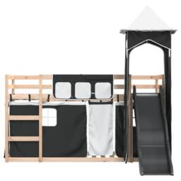 Berkfield Home Bunk Bed without Mattress with Slide White & Black 80x200 cm - thumbnail 7