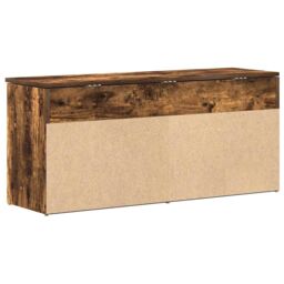 Berkfield Home Shoe Bench Smoked Oak 102x30.5x45 cm Engineered Wood in Brown - thumbnail 6