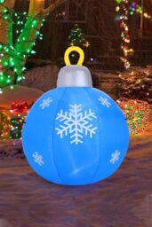 Living and Home 1.2M Christmas Inflatables Lights Large Bulb in Blue - thumbnail 4