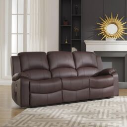 Artemis Home Glendale 3 Seat Electric Reclining Sofa in Brown