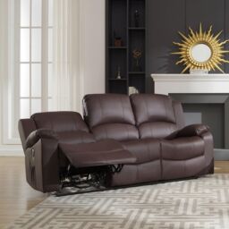 Artemis Home Glendale 3 Seat Electric Reclining Sofa in Brown - thumbnail 2