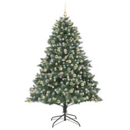 Berkfield Home Artificial Christmas Tree with Stand Green 140 x 140 x 210 cm - thumbnail 4