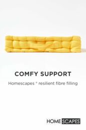 Homescapes Plain Cotton Floor Cushion in Yellow - Size: 40 cm x 40 cm - thumbnail 4
