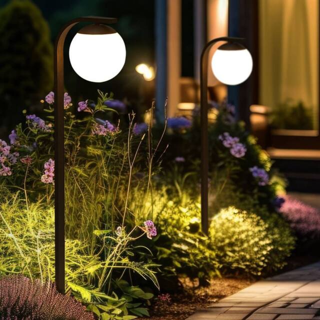 Wyld and Coco 105cm Black Aluminium Bollard Light - Outdoor Path & Patio Lamp - image 1