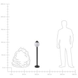 Wyld and Coco 105cm Black Aluminium Bollard Light - Outdoor Path & Patio Lamp - thumbnail 7