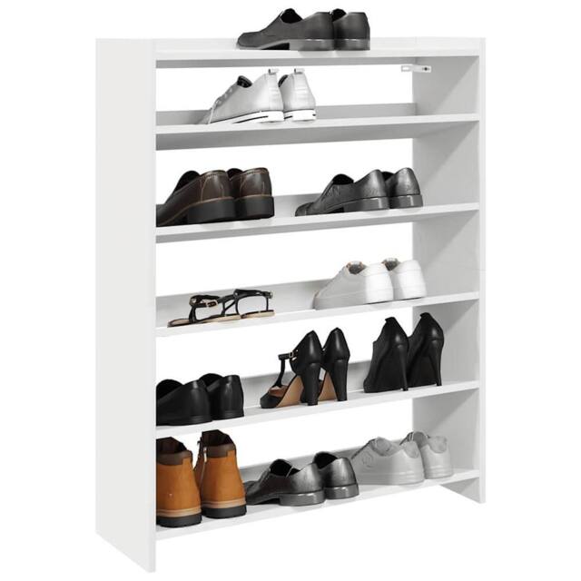 Berkfield Home Shoe Rack White 80x25x100 cm Engineered Wood - Size: 80 x 25 x 100 cm - image 1