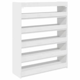 Berkfield Home Shoe Rack White 80x25x100 cm Engineered Wood - Size: 80 x 25 x 100 cm - thumbnail 6