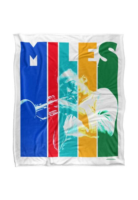 Miles Davis Color Block Silky Touch Super Soft Throw Blanket 152 X 127 cm in White - image 1