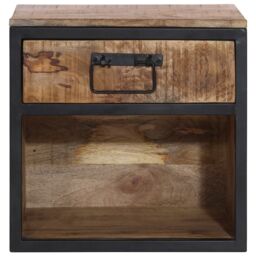 Berkfield Home Bedside Cabinet 40x35x40 cm Solid Wood Mango in Brown - Size: 40 x 35 x 40 cm - thumbnail 3