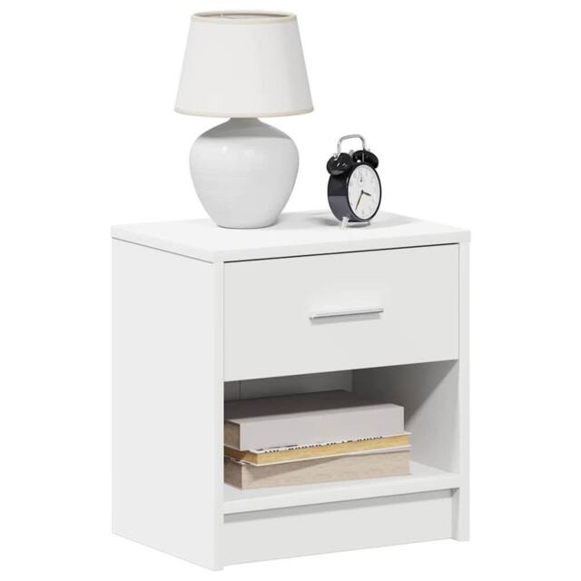 Berkfield Home Durable Bedside Cabinet with Drawer White 39x28x41 cm - Size: 39 x 28 x 41 cm - image 1
